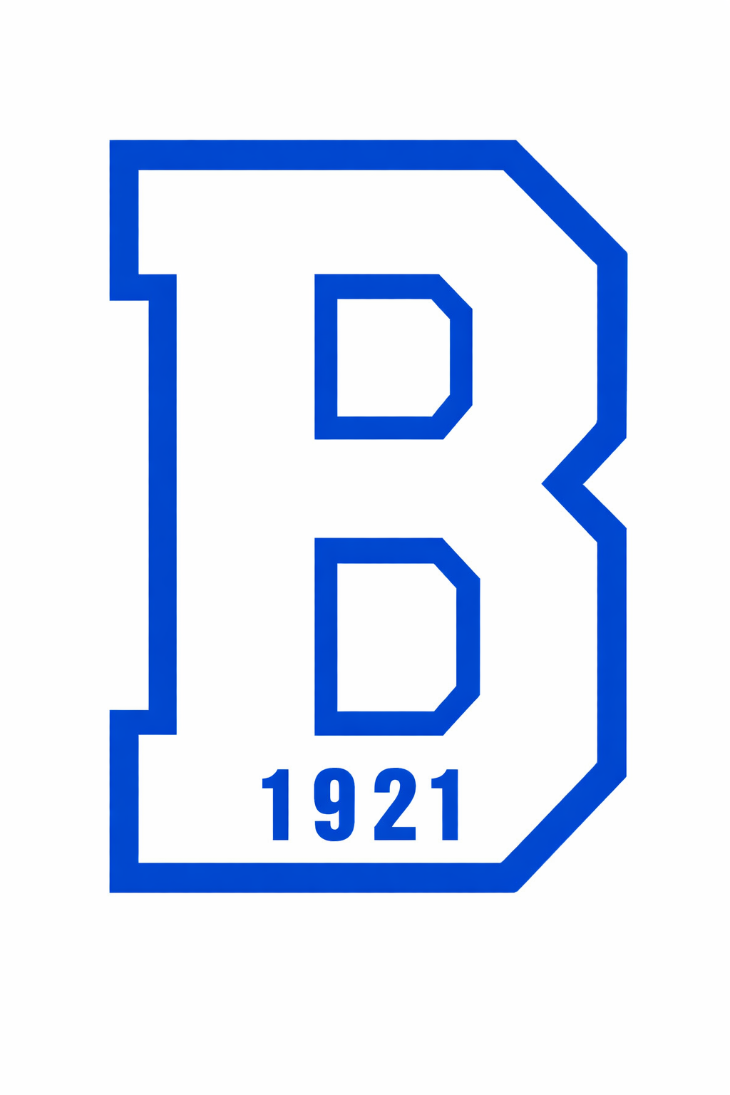 Beta Large B White RB trim Chenille B 1921 Royal Blue Crewneck Top