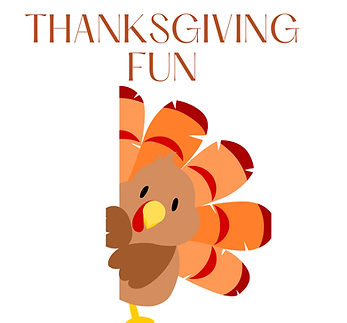 Illustration of a cartoon turkey peeking around a corner for Pawz Up Thanksgiving Fun