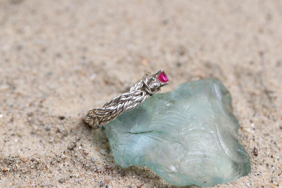 Thumbnail: three stone Woven ring