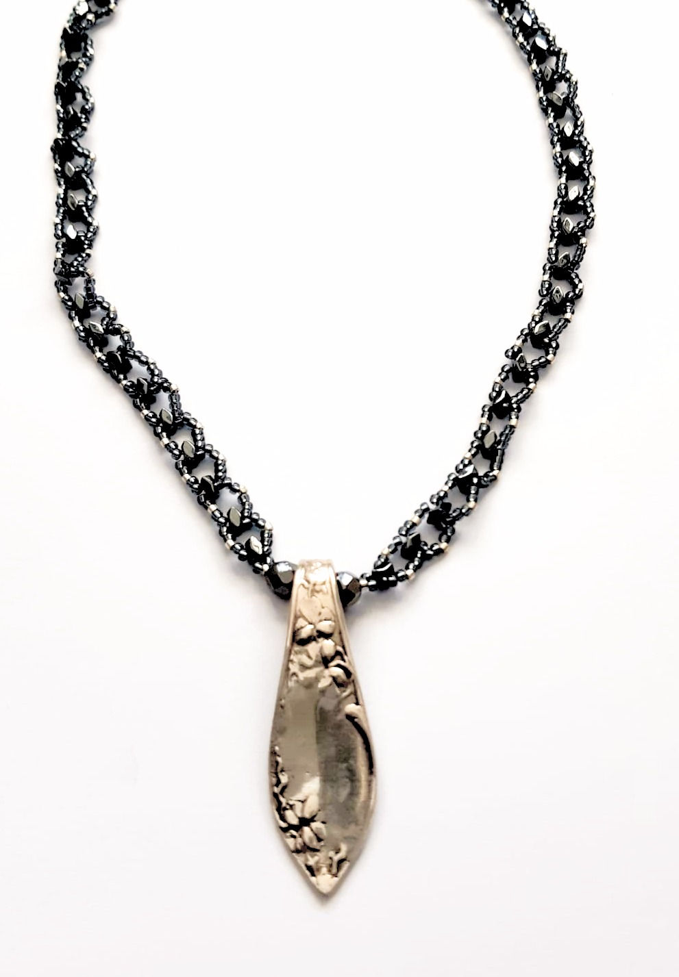 שרשרת חריזה ותליון טיפה ארוכה  מכסף * 429