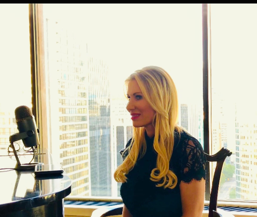 Jennifer Zemp with a microphone at the Fairmont in British Columbia