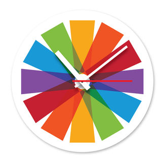 Rainbow White Clock