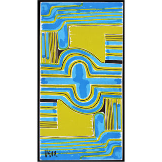 Vera Blue Green Curves Plush Towel