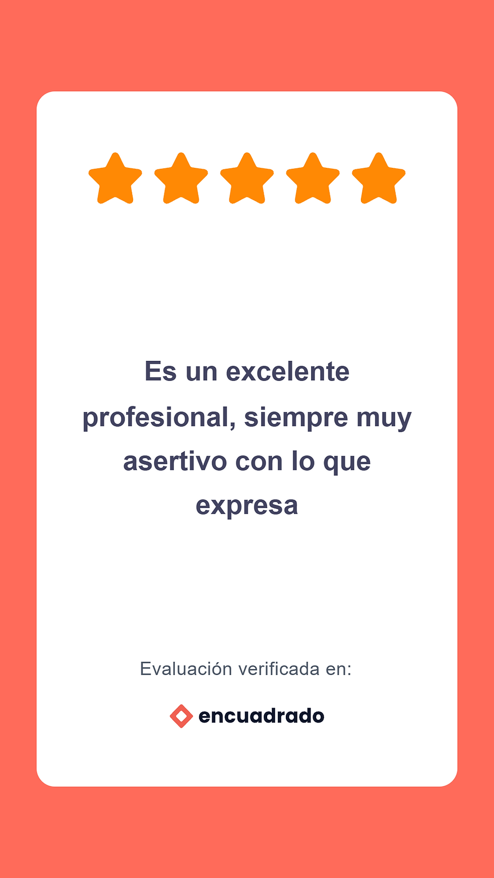 Captura de reseña positiva en Encuadrado