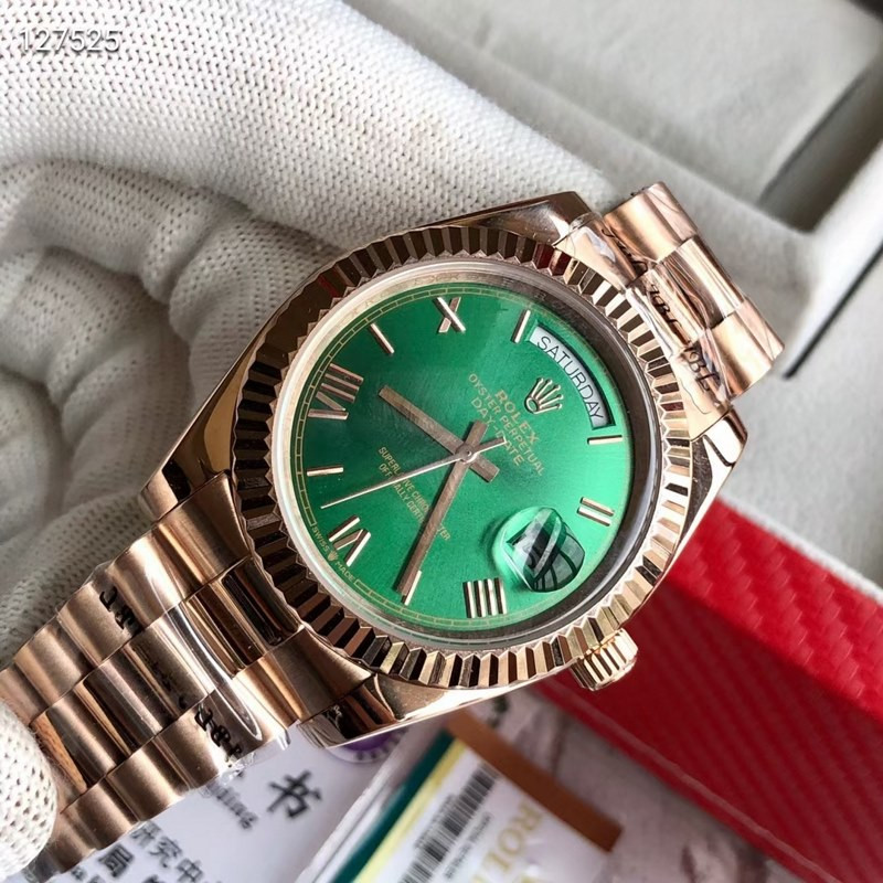 Rolex Datejust Gold Green