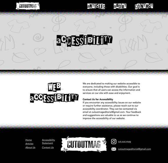 Accessibility webpage