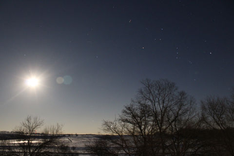 a starry, bright night sky
