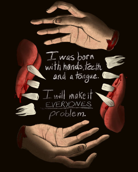 teeth and hands