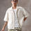 Thumbnail: Carpenter Style Oversized Denim Shirt Jacket Workwear Utility Short Sleeves
