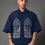 Thumbnail: Gothic Cathedral Print Short Sleeve Button-Up Shirt Oversized Religious A