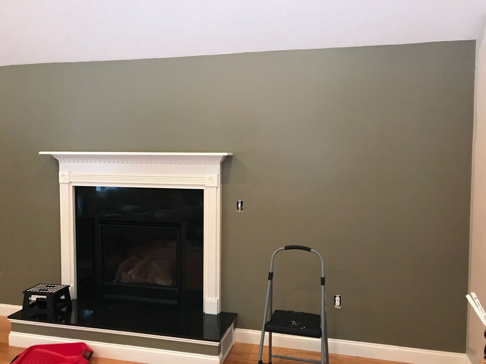 Family Room Fireplace After Paint/Accent Wall