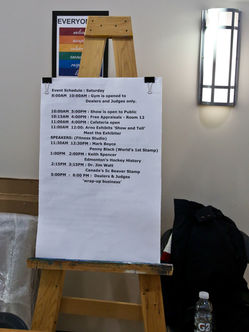 edmonton stamp club-spring stamp show 2023-friday 230324-stamp show set up-entrance, 50-50