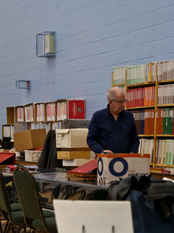 edmonton stamp club-spring stamp show 2023-friday 230324-stamp show set up-dealer tables_f