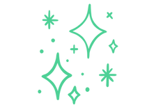 "Green sparkle effect icon"