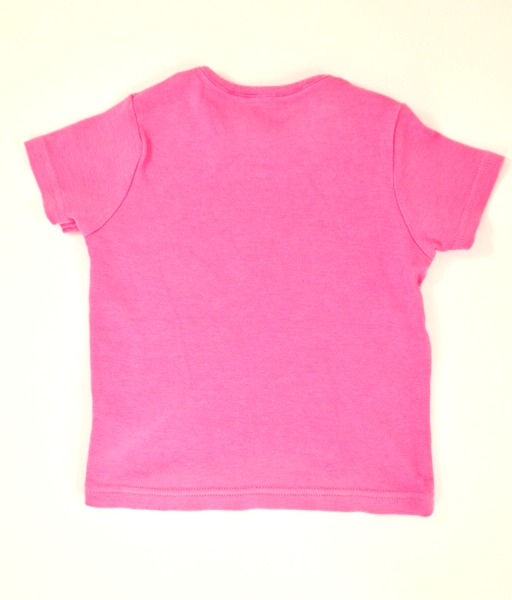 Thumbnail: T-shirt with round neck. Plain pink back.