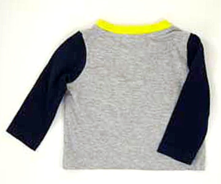 Thumbnail: T-shirt with black sleeves and plain grey back. Long sleeves, round neck.