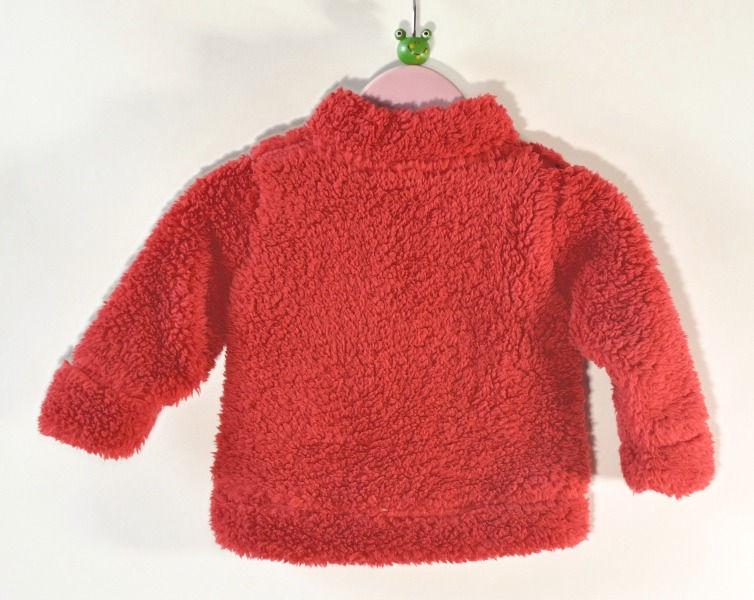 Thumbnail: Body linedin cream with red and navy floral design. Faux fur look outer.