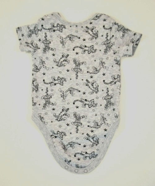 Thumbnail: Short sleeves. Envelope neck. 3 stud underneath. grey edge to neck and legs.