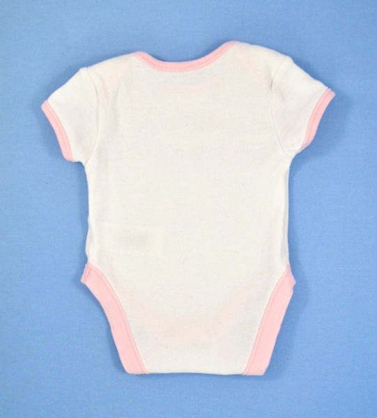 Thumbnail: Bodysuit. Envelope neck. Pink edging all round.