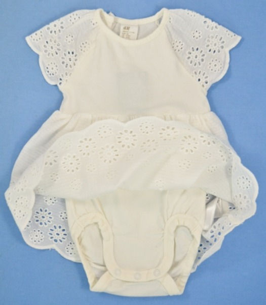 Thumbnail: dress has built in bodysuit with 3 stud fastening.