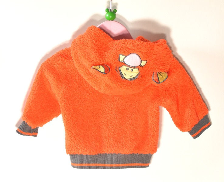 Thumbnail: Full length brown zip on front.No lining.Ribbing is brown with orange stripe.Tigger image on front.