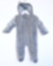 Pramsuit in grey with two zips down the front