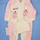 Thumbnail: Babygrow. Ctram and pink. Long sleeve. Pink, cream panels.