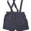 Thumbnail: Shorts in dark grey material. Elasticated back waist.Adjustable shoulder straps. 6-9 months.