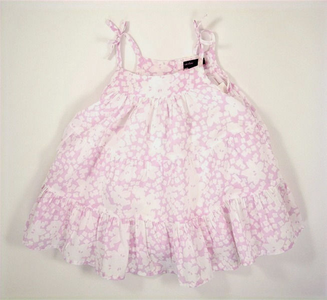 Pink/white sun dress. Narrow shoullder straps. fully lined.