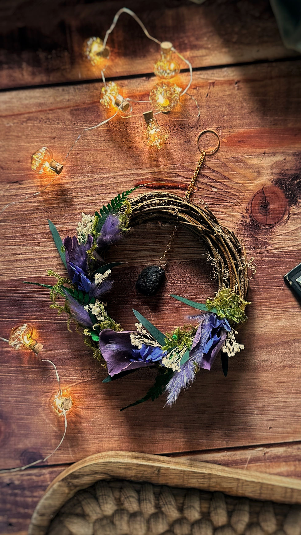 Destinée - Couronne en fleurs séchées et stabilisées