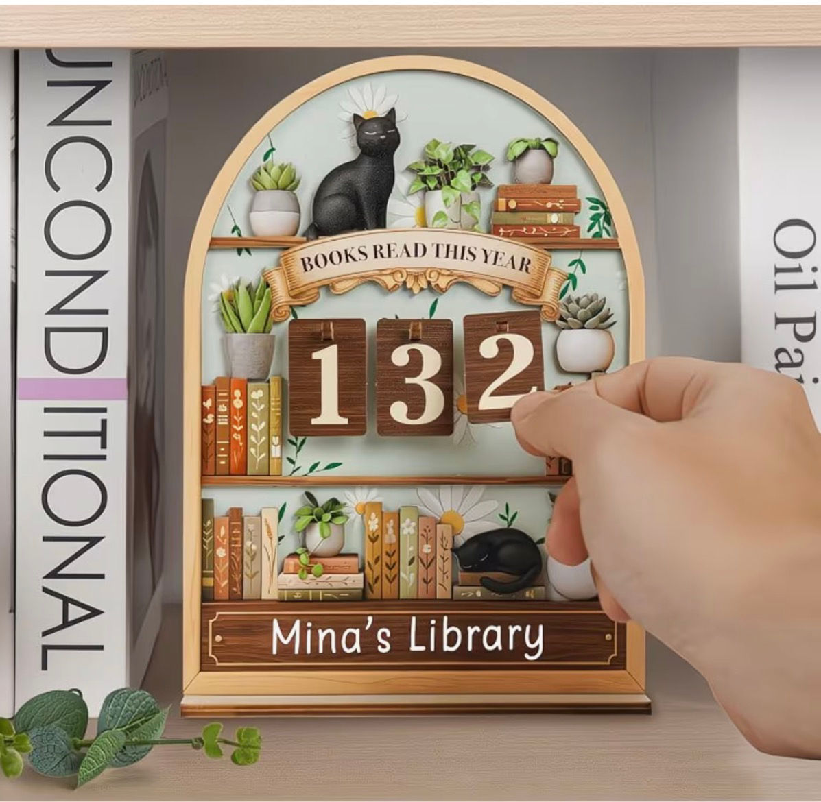 Black Cat Bookshelf Reading Tracker