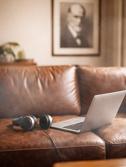 Laptop für Online Psychoanalyse