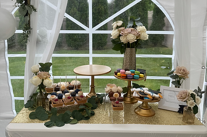 Styled dessert table and custom event decor setup by Simply Sorted