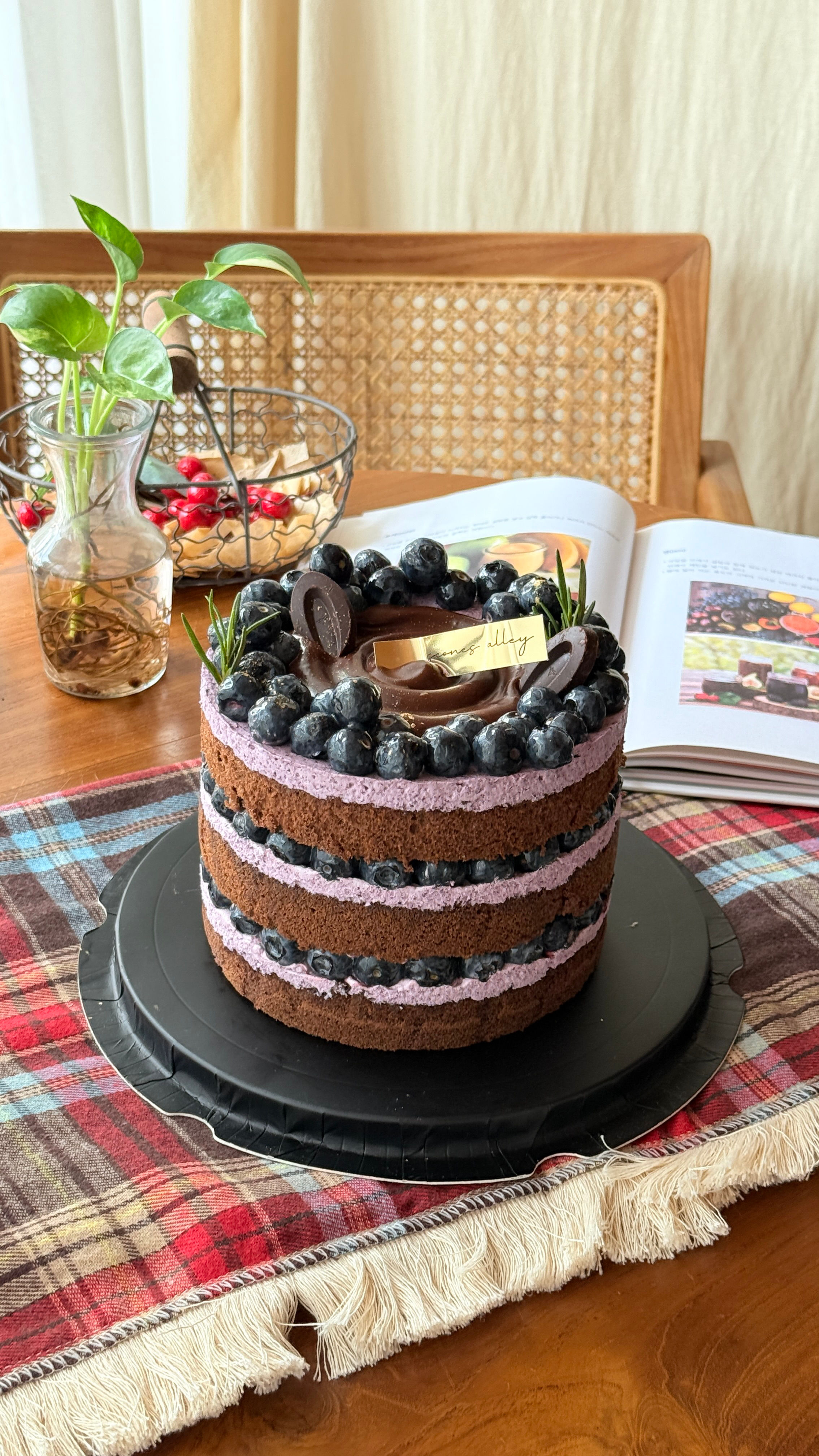 Wild Blueberry Chocolate Cake