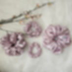 Set of satin scrunchies in different sizes