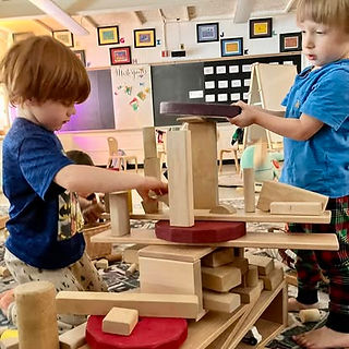 Children playing with blocks