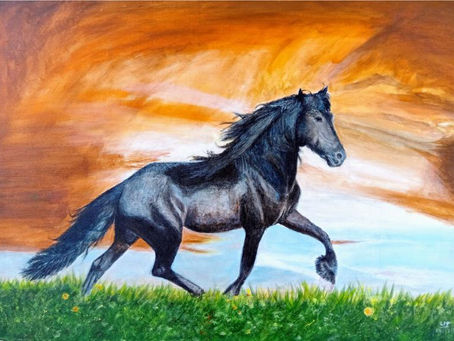 Tranh ngựa phong thủy – Bí quyết trang trí phòng khách hút lộc