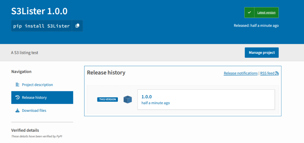 The Python package on Pypi containing the canary token