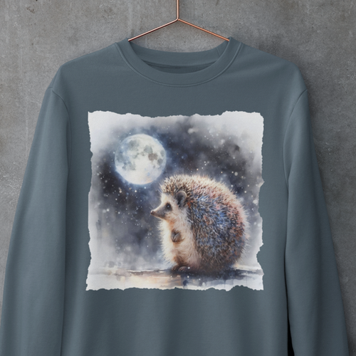 Hedgehog Under the Full Moon Comfort Colors Sweatshirt | The