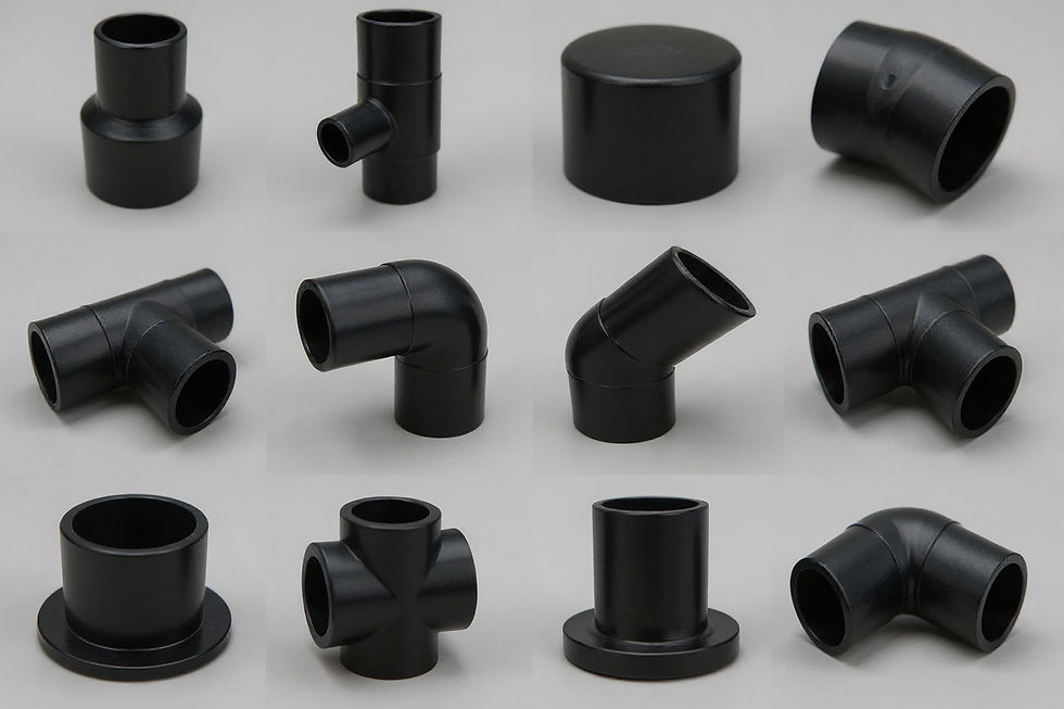 large diameter HDPE butt fusion fittings used in HDPE pipe system installations