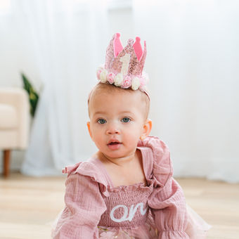 A fun first birthday styled shoot for a sweet baby girl at Amita Studio in Columbus, Ohio