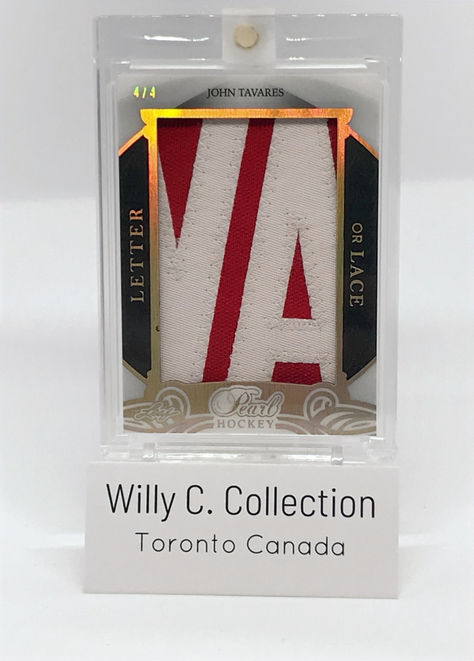 2017-18 Leaf Pearl Hockey Letter or Lace Relic John Tavares numbered 4/4