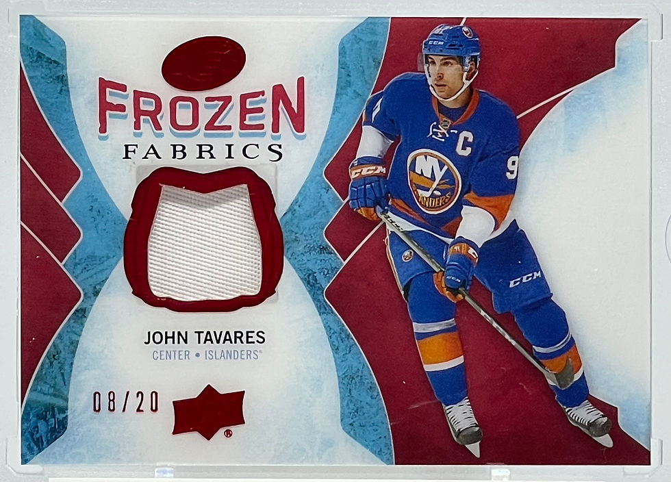 2016-17 Upper Deck Ice Frozen Fabrics John Tavares numbered 08/20