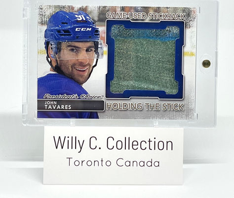 2020-21 President's Choice Game-Used Stick Rack John Tavares numbered 3/3