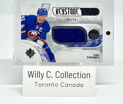 2016-17 UD Ultimate Hockey Keystone Fabrics John Tavares numbered 01/99