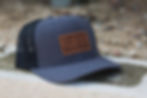 Curved Trucker - Gray with Leather Patch