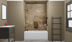 Mocha Travertine White Soaker