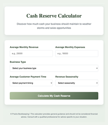 Cash Reserve Calculator