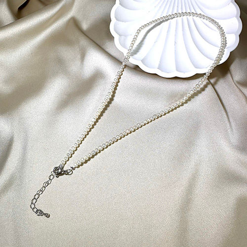 Thumbnail: 3mm White Pearl Necklace