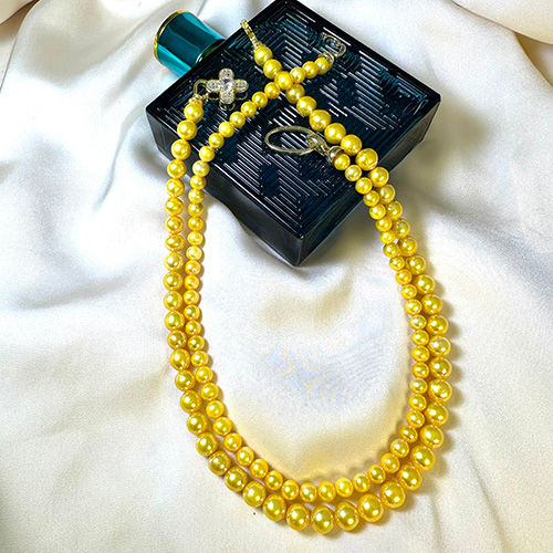 Thumbnail: 6mm, 7-8mm  Elegant Golden Pearl Necklaces